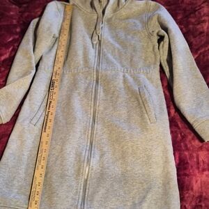 Cozy Gray Long Sleeve Women's Hoodie Dress